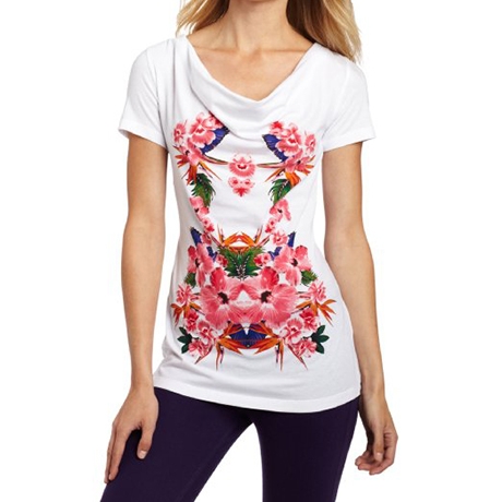 XOXO Juniors Tropical Screen Print Knit Tee